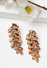 Earrings Buail Leaf-Shaped Peach