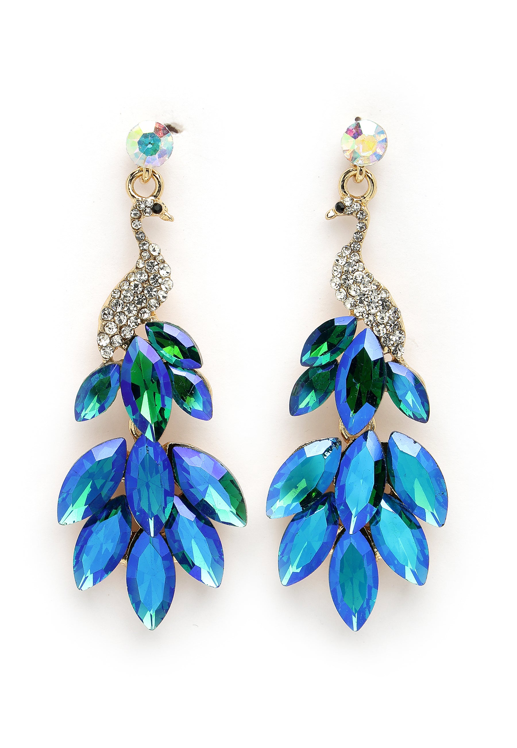 Magnifiques boucles d'oreilles paon