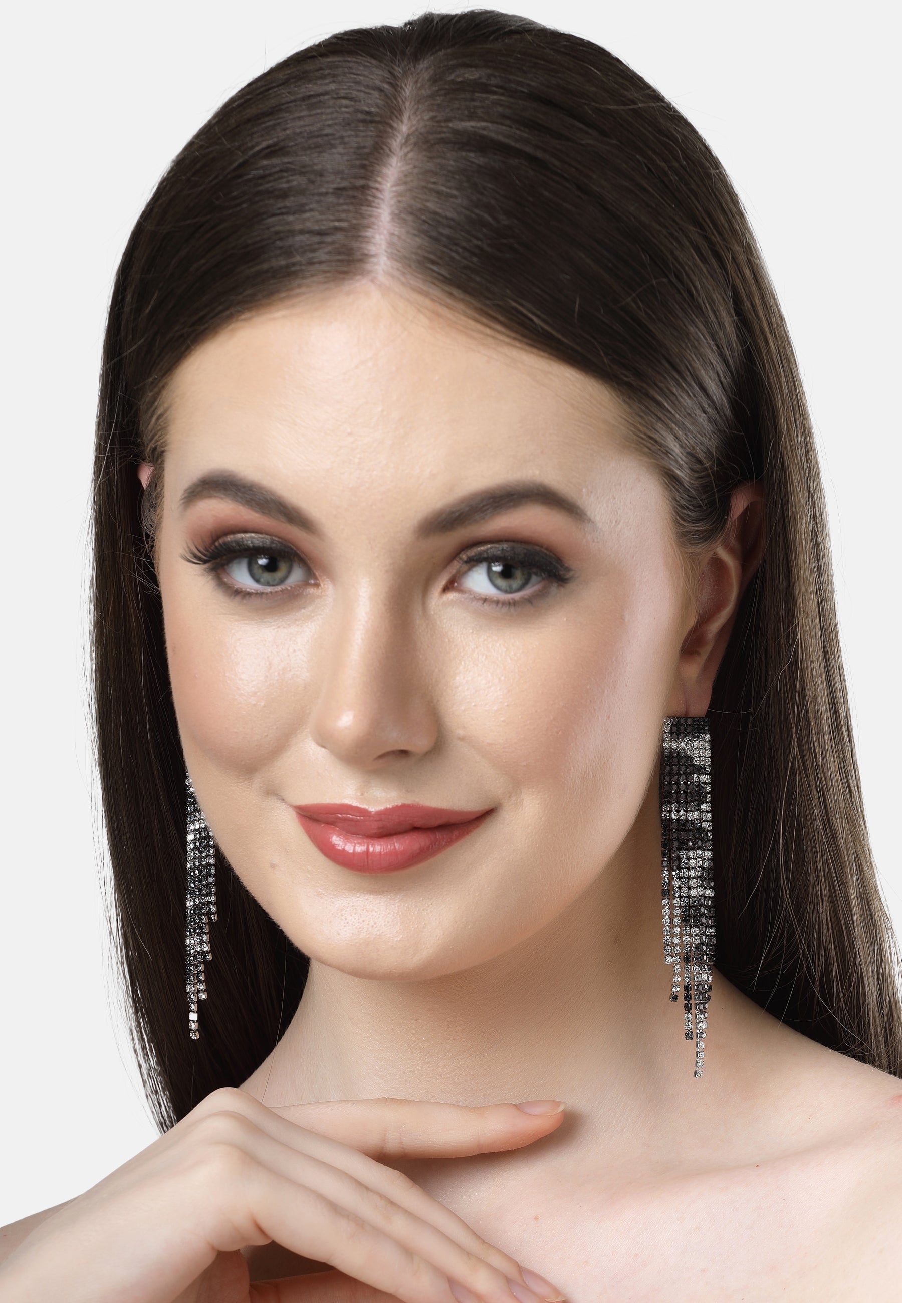 Long Fringe Chandelier Earrings