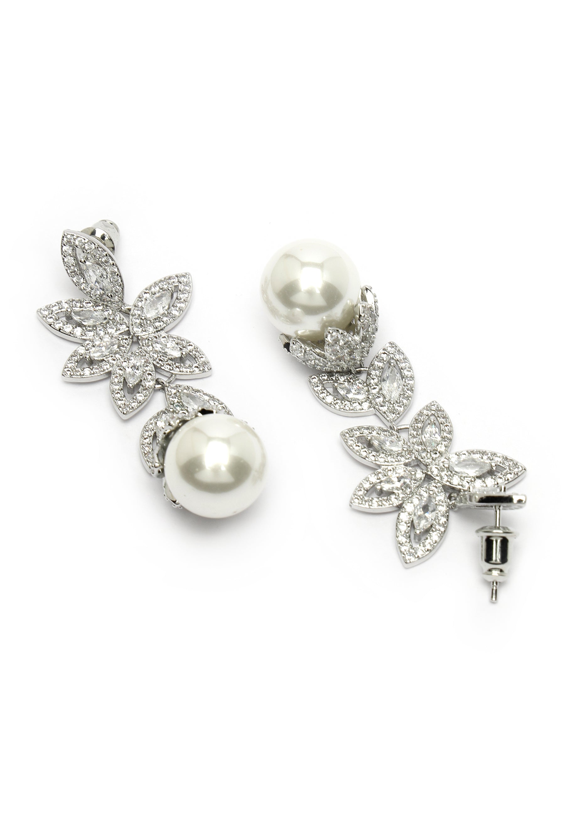 Zirconia Dangles Floral Hollow