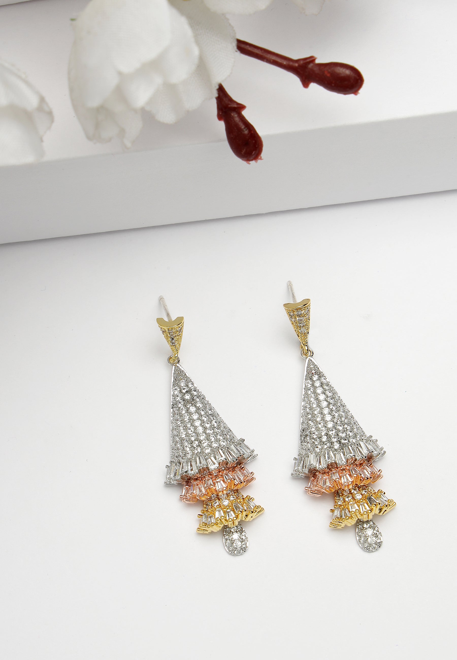 Zirconia Chandelier Drop Earrings