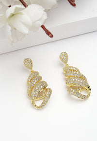 Gleaming Zircon Twisted Earrings