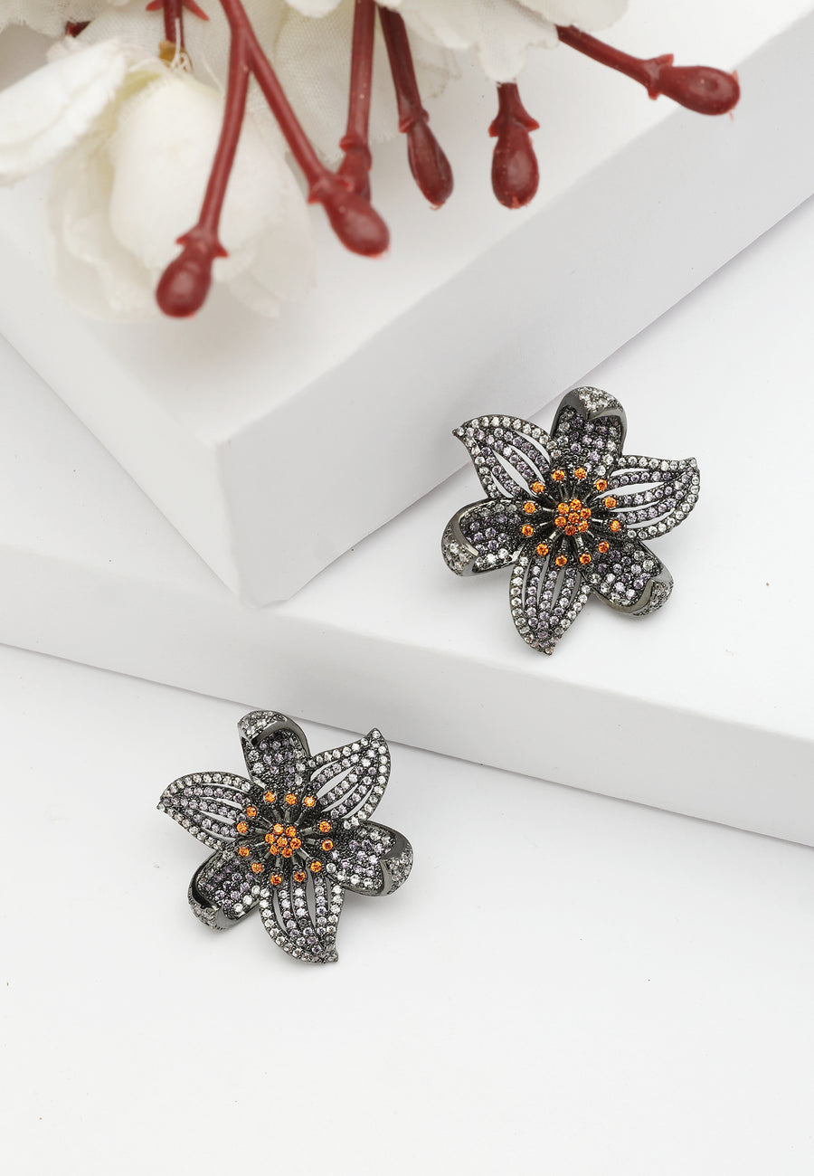 Kolczyki wkręty Diva Floral