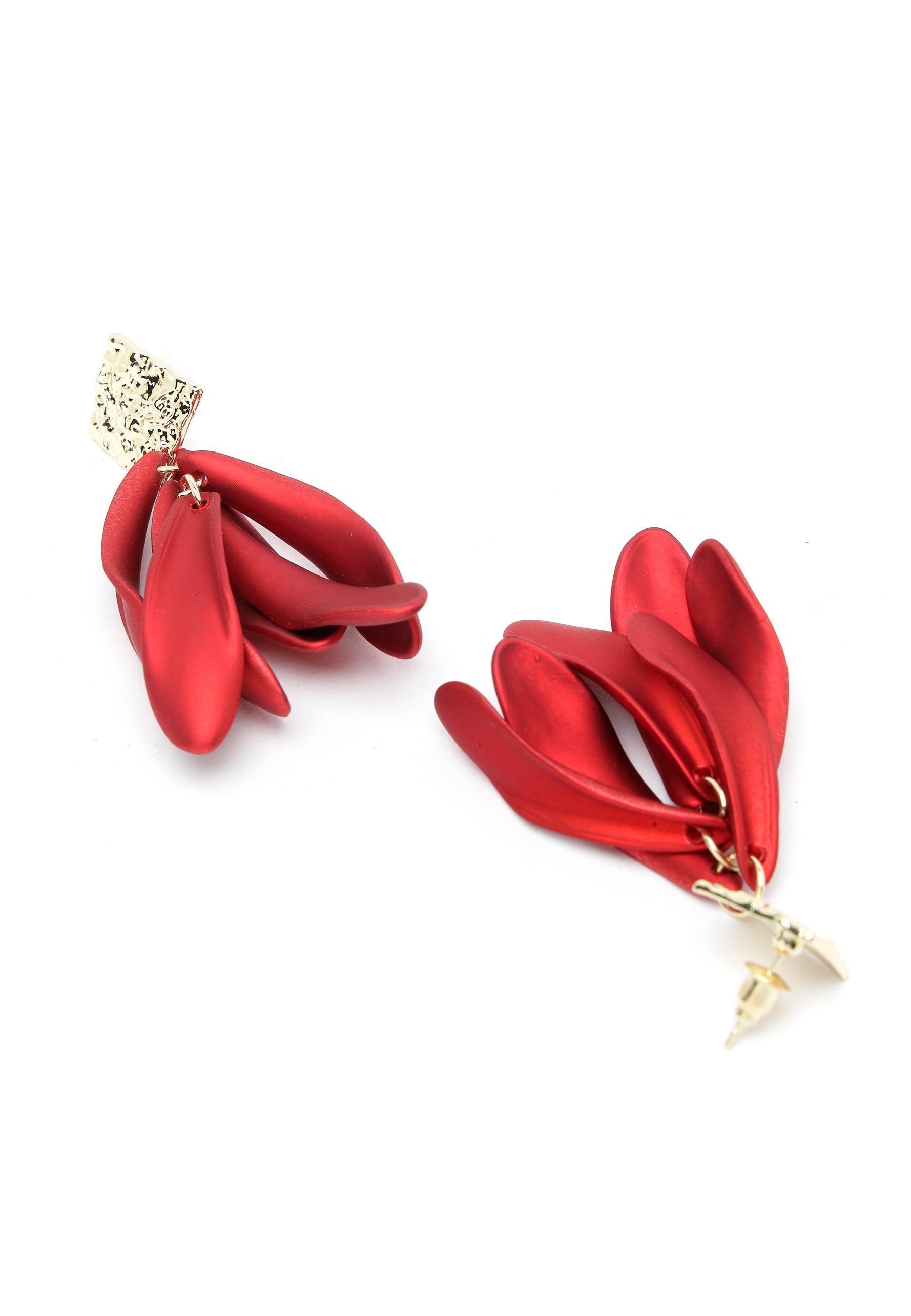 Boucles d'oreilles pendantes rouges