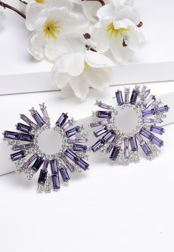 Boucles d'oreilles à tige scintillantes Sunbeam en lilas