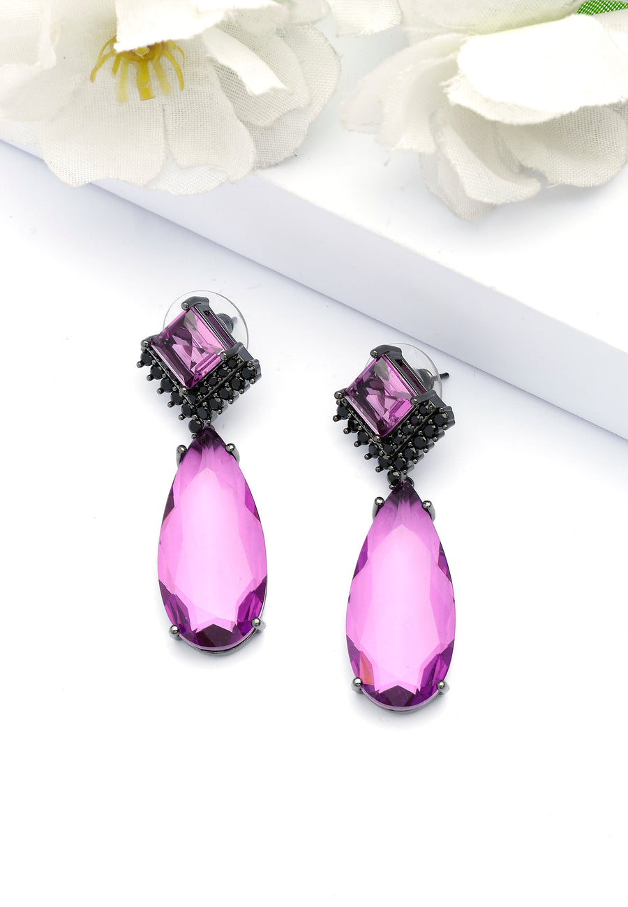 Regentropfenförmige Violette Ohrringe