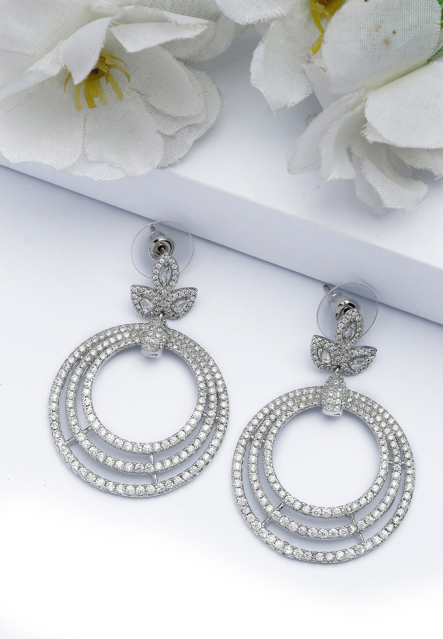 Pendientes de gota con cluster brillante