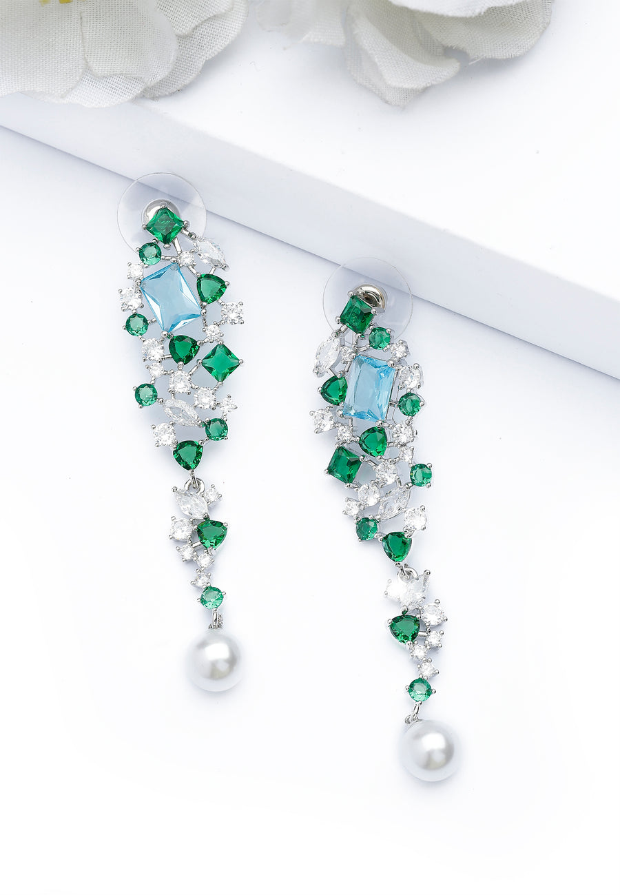 Pendientes Colgantes Contemporáneos de Color Plata