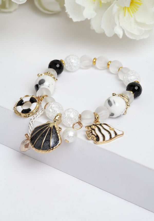 Pulsera de cuentas de semillas de concha boho