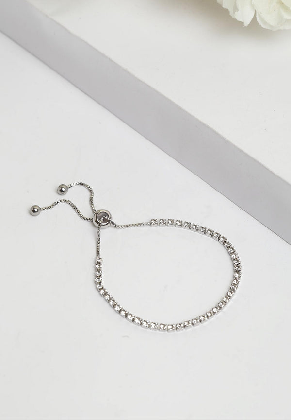 Pulsera de tenis de cristal con dijes de lujo