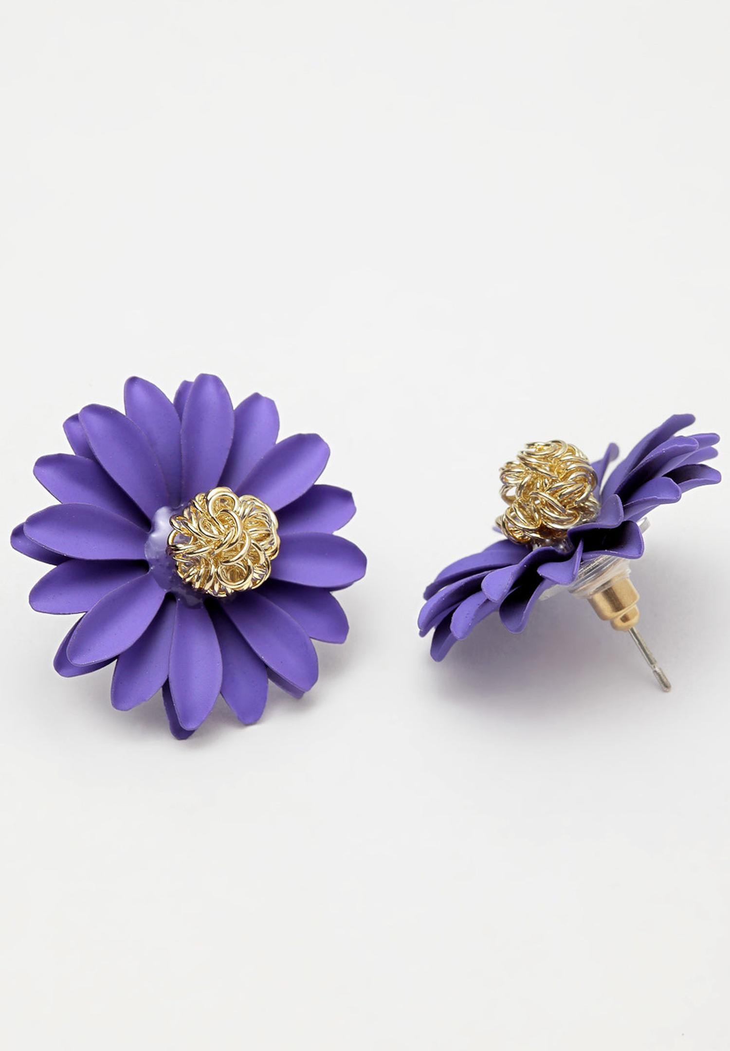 Lavender Floral Studs