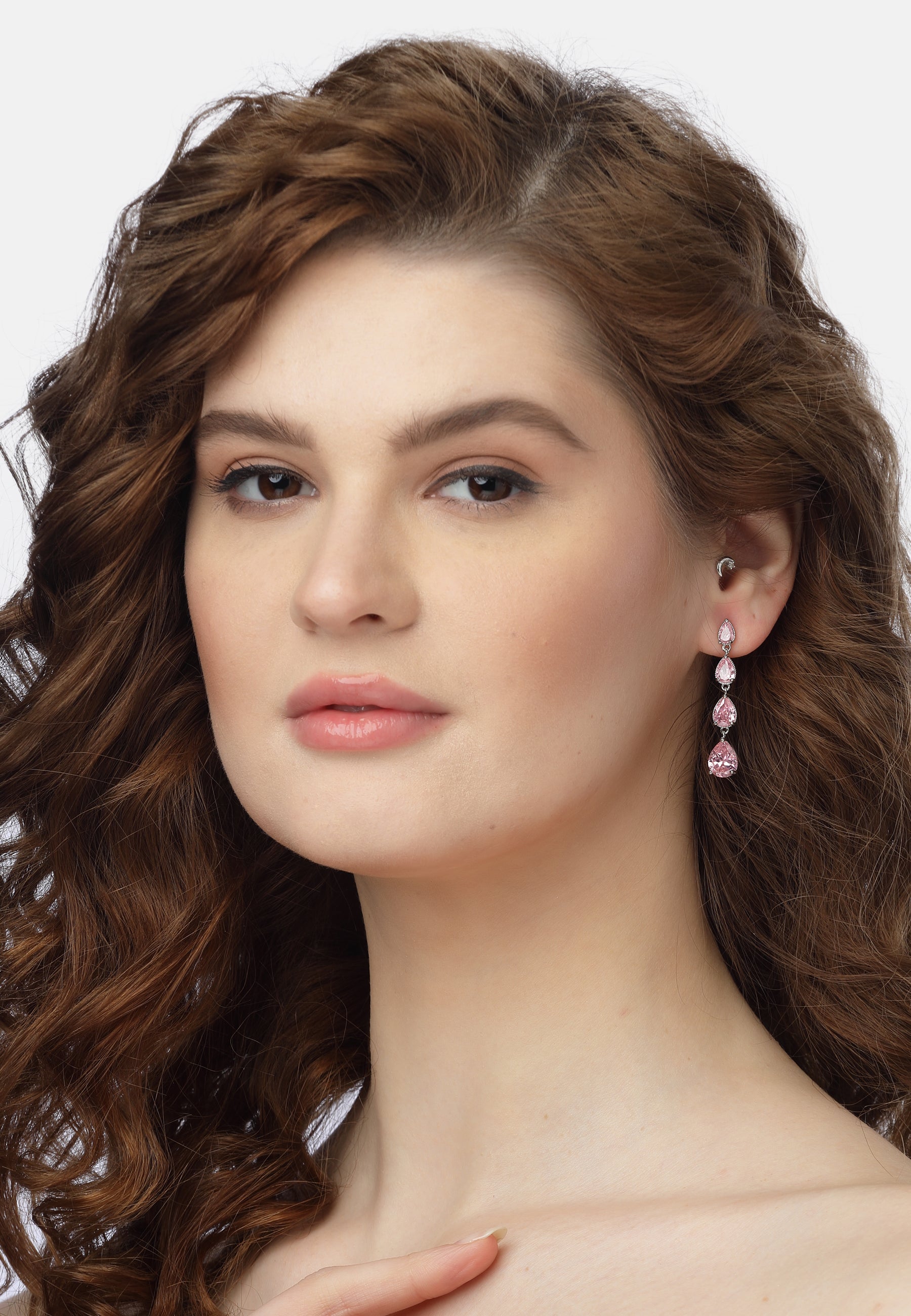 Boucles d'oreilles goutte d'eau rose