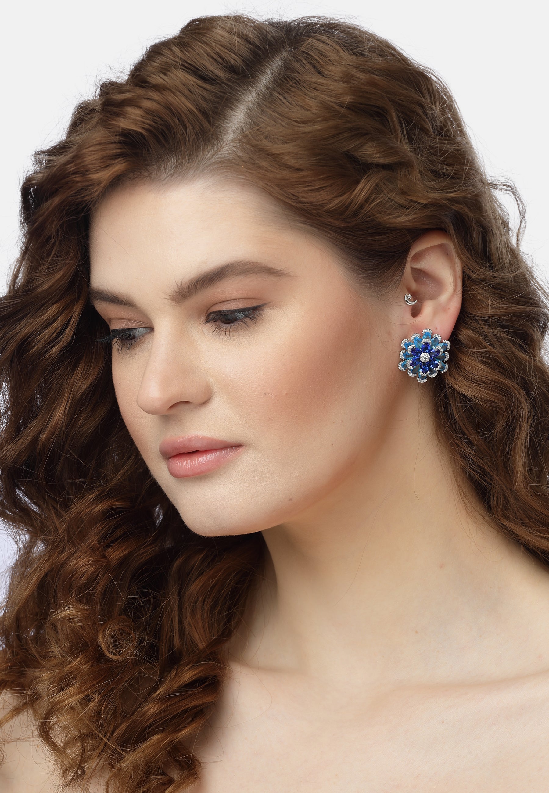 Pendientes Florales Azules Radiantes