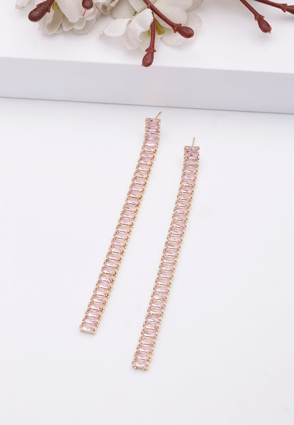 Pink Long Linear Earrings