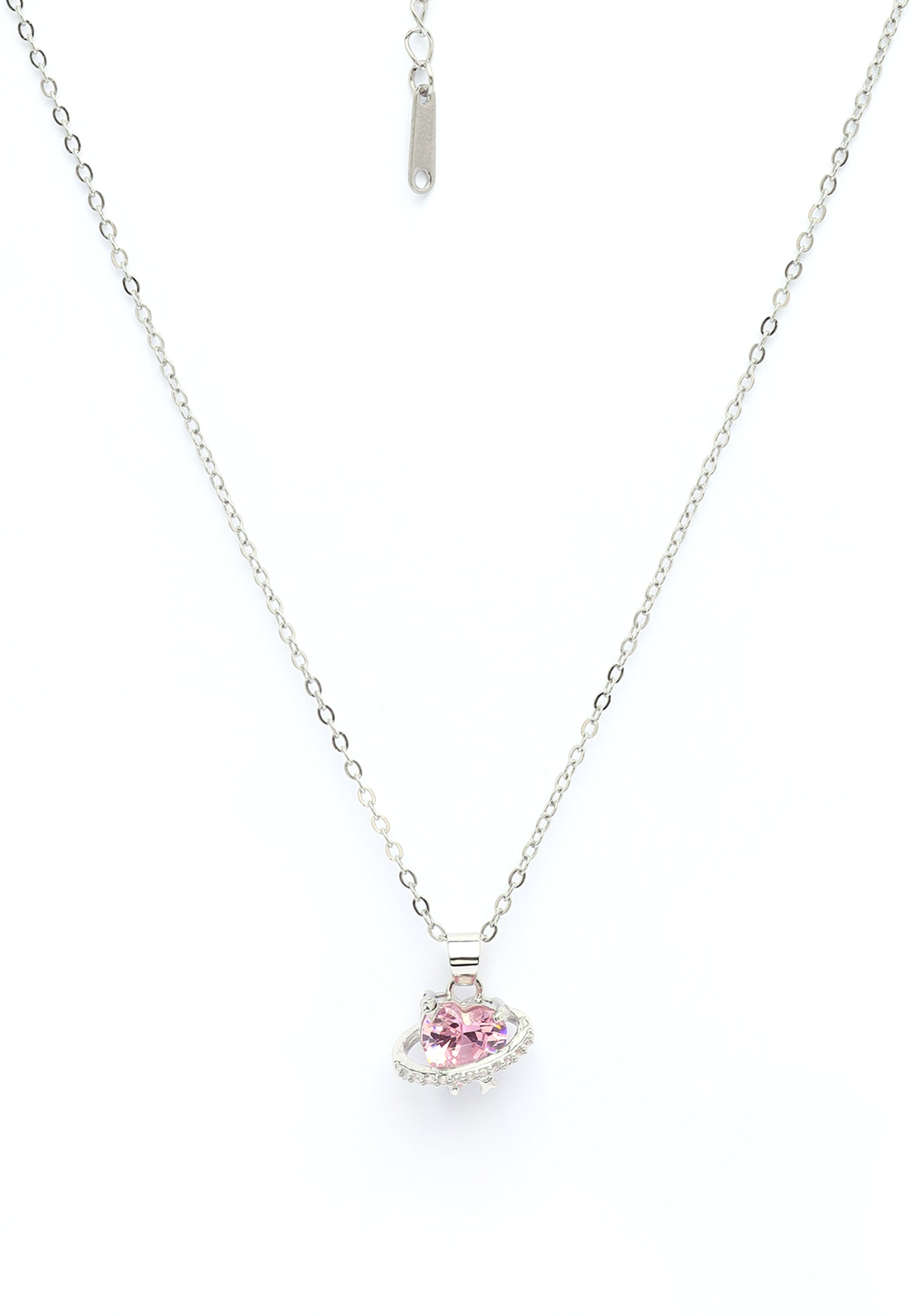 Blushing Heart Crown Necklace