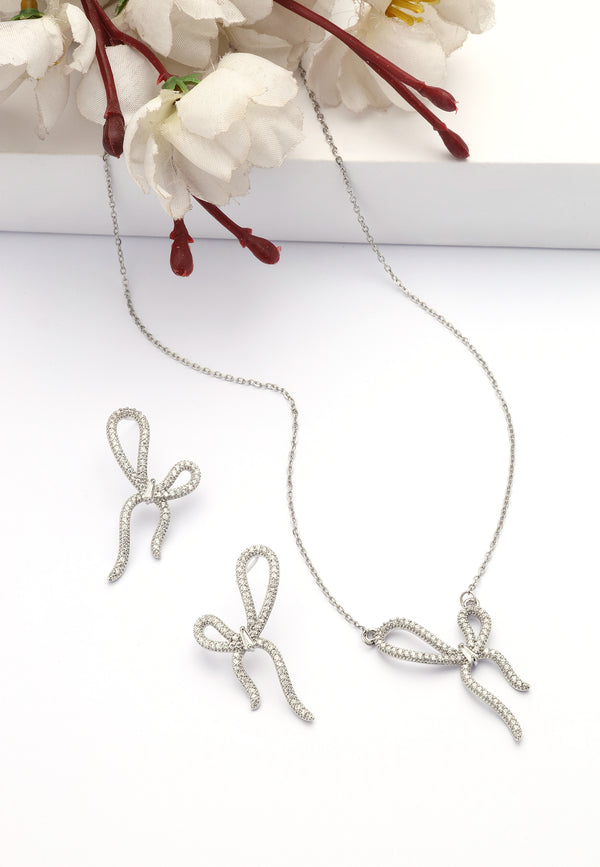 Twinkling Boog Oorbellen en Ketting Set