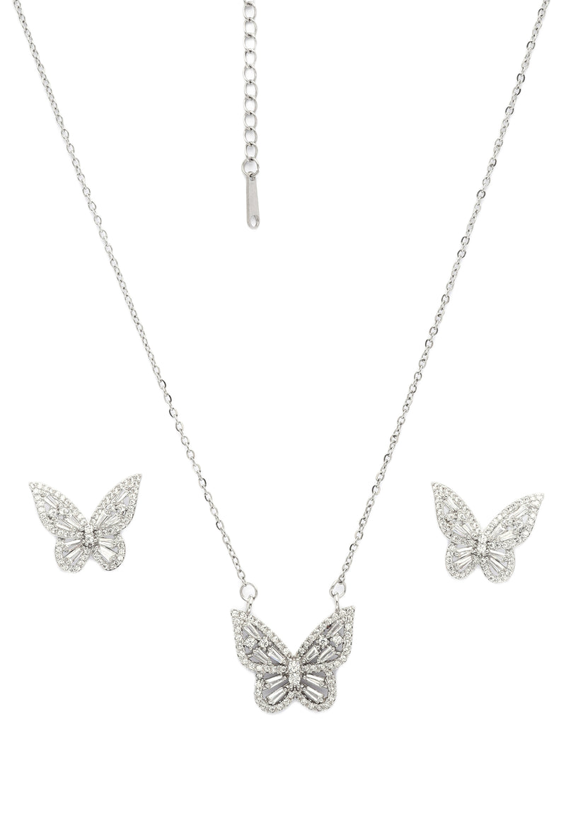 Conjunto de Pendientes y Collar de Mariposa Caprichosa