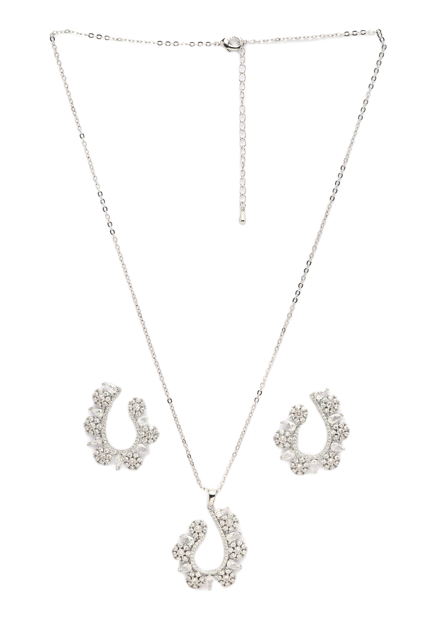 Fijne Bloemoorbellen en Ketting Set