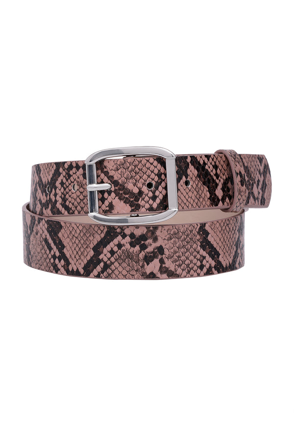 Cinturón con Estampado Exótico de Serpiente