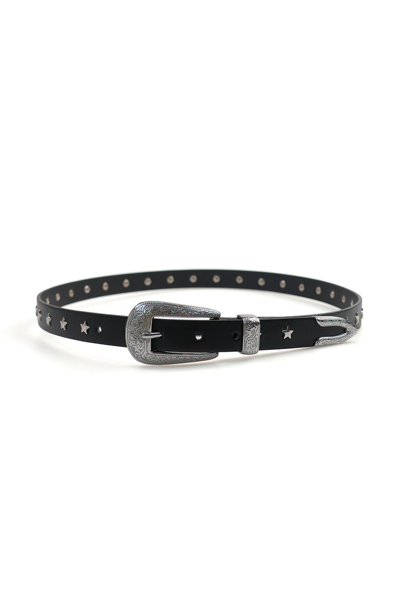 Schwarzer Retro Slim Gürtel