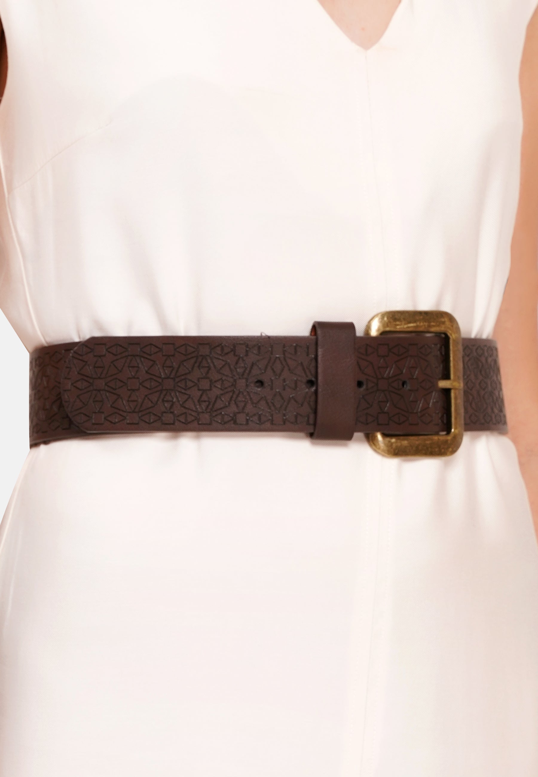 Elegant Brown Broad Belt