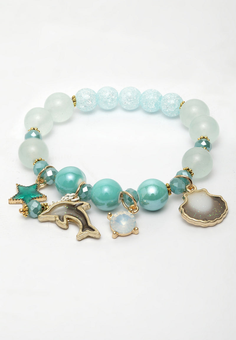 Kolorowe perłowe bransoletki z zawieszkami