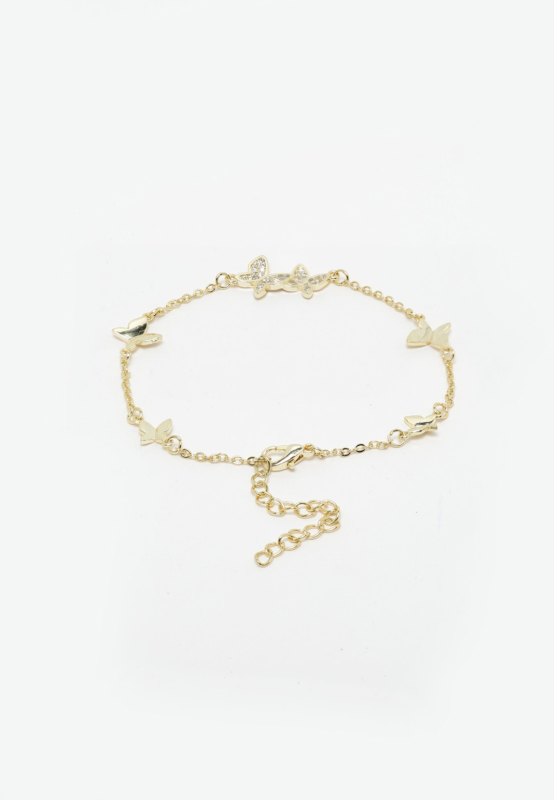 Gold-Plated Slim Leaf Bracelet