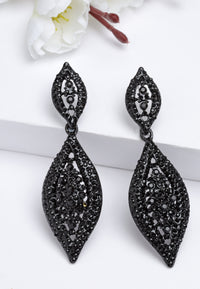 Luxury Drop Earrings in Black