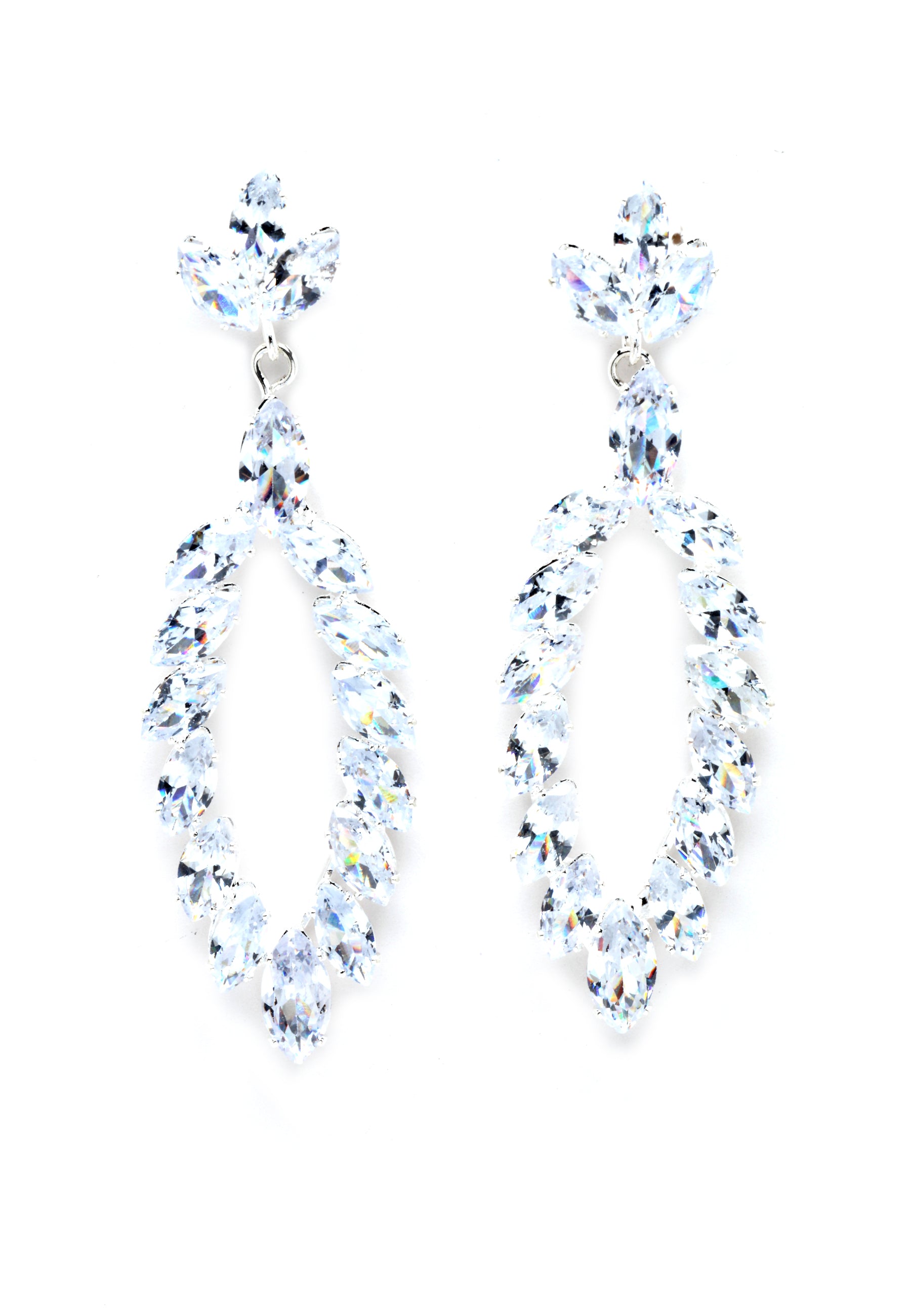 Pendientes largos con gota de cristal