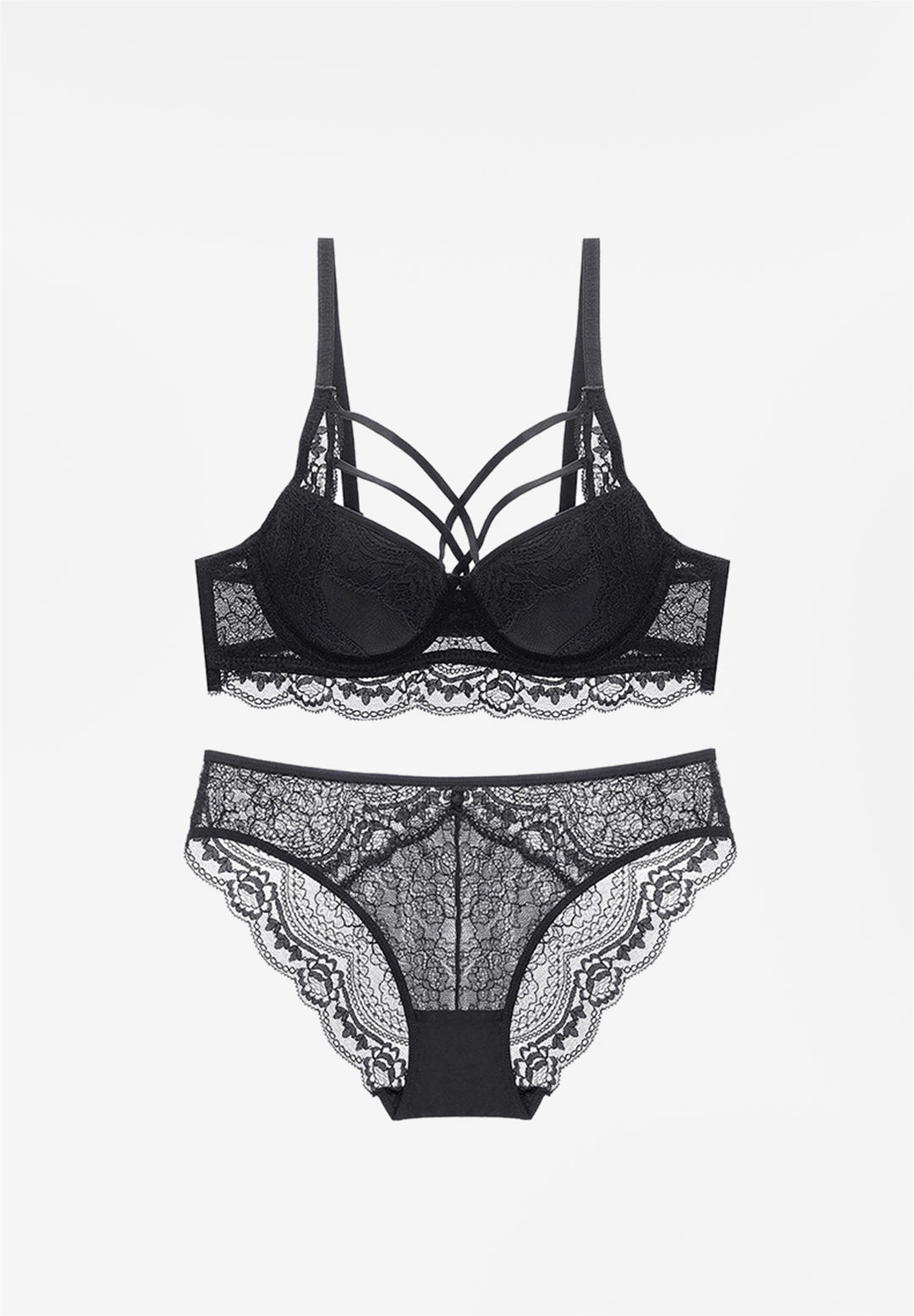 Padded Underwired Lace Bra Set